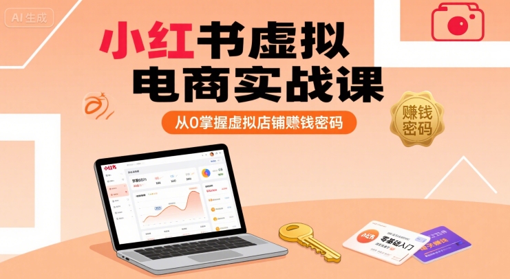 小红书虚拟电商实战课，从0掌握虚拟店铺賺钱密码网创吧-网创项目资源站-副业项目-创业项目-搞钱项目网创吧