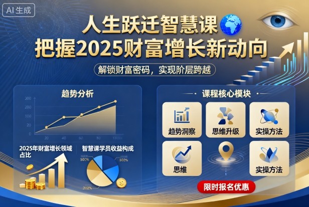 人生跃迁智慧课，把据2025财富增长新动向网创吧-网创项目资源站-副业项目-创业项目-搞钱项目网创吧