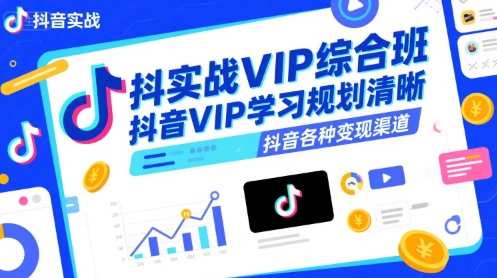 抖音实战VIP综合班，抖音VIP学习规划请晰抖音各种变现渠道网创吧-网创项目资源站-副业项目-创业项目-搞钱项目网创吧