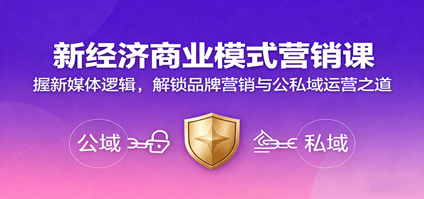 新经济商业模式营销课，握新媒体逻辑，解锁品牌营销与公私域运营之道网创吧-网创项目资源站-副业项目-创业项目-搞钱项目网创吧