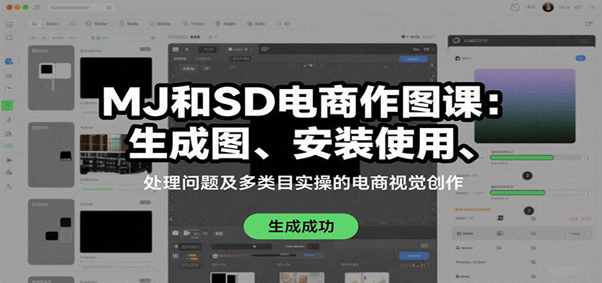 MJ和SD电商作图课:生成图、安装使用、处理问题及多类目实操的电商视觉创作网创吧-网创项目资源站-副业项目-创业项目-搞钱项目网创吧