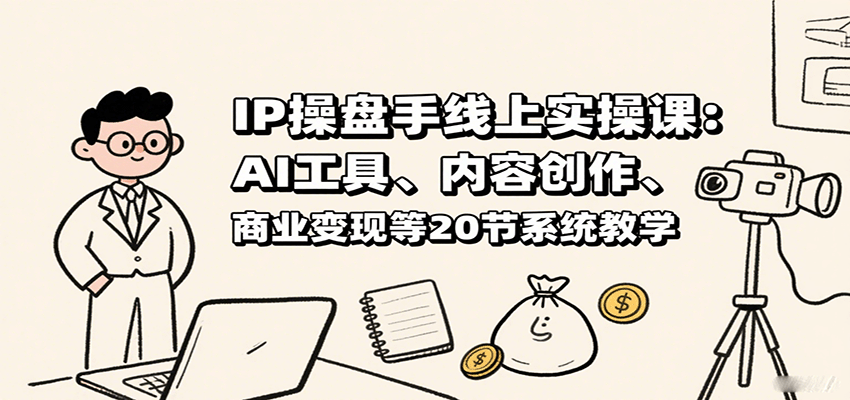 IP操盘手线上实操课:AI工具、内容创作、商业变现等20节系统教学网创吧-网创项目资源站-副业项目-创业项目-搞钱项目网创吧