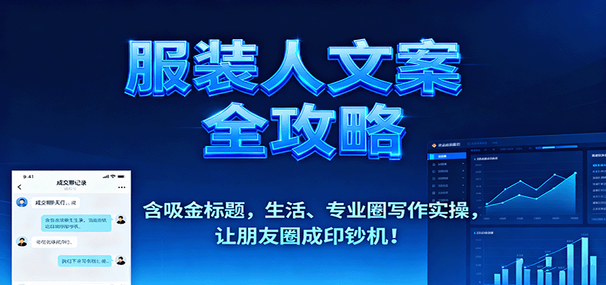 服装人文案全攻略，含吸金标题，生活、专业圈写作实操，让朋友圈成印钞机！网创吧-网创项目资源站-副业项目-创业项目-搞钱项目网创吧