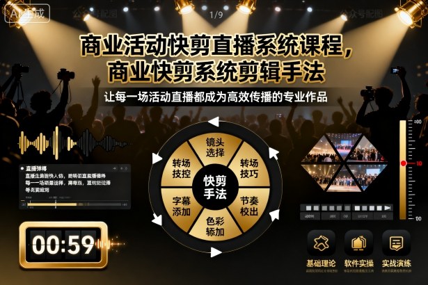商业活动快剪直播系统课程,商业快剪系统剪辑手法网创吧-网创项目资源站-副业项目-创业项目-搞钱项目网创吧