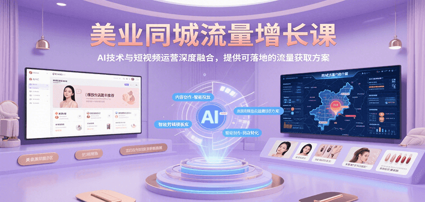 美业同城流量增长课,AI技术与短视频运营深度融合,提供可落地的流量获取方案网创吧-网创项目资源站-副业项目-创业项目-搞钱项目网创吧