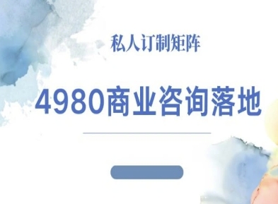 4980商业咨询师落地课程-ip运营高客单教程网创吧-网创项目资源站-副业项目-创业项目-搞钱项目网创吧