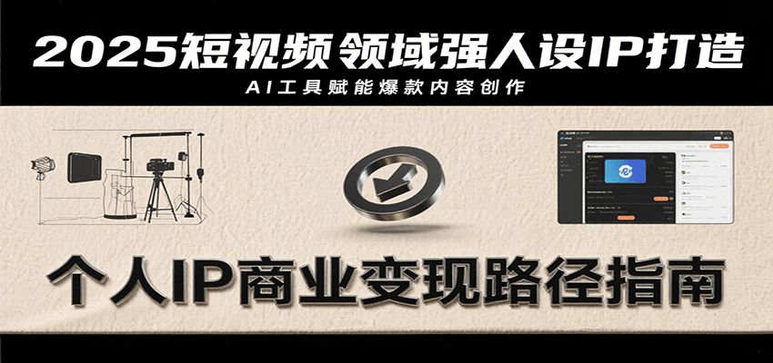 2025短视频领域强人设IP打造，结合爆款案例与AI工具应用，从个人出镜到商业成交转化网创吧-网创项目资源站-副业项目-创业项目-搞钱项目网创吧