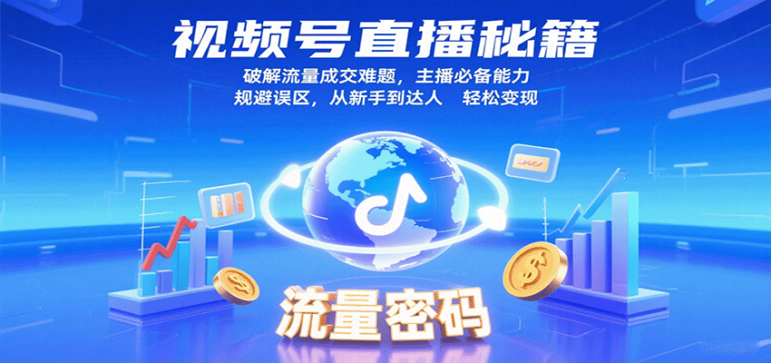 视频号直播秘籍，破解流量成交难题，主播必备能力，规避误区，从新手到达人轻松变现网创吧-网创项目资源站-副业项目-创业项目-搞钱项目网创吧