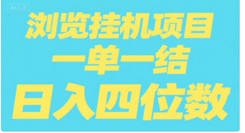 全自动浏览挂机项目（日入四位数，一单一结，纯挂机）网创吧-网创项目资源站-副业项目-创业项目-搞钱项目网创吧
