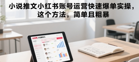 小说推文小红书账号运营快速爆单实操,这个方法,简单且粗暴网创吧-网创项目资源站-副业项目-创业项目-搞钱项目网创吧