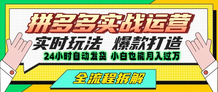 拼多多最新实战运营高投产：长久稳定项目，单店利润一天三位数网创吧-网创项目资源站-副业项目-创业项目-搞钱项目网创吧
