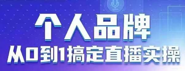 个人品牌：从0到1搞定直播实操，用直播为你的个人品牌赋能，六大实操板块，放大个人影响力网创吧-网创项目资源站-副业项目-创业项目-搞钱项目网创吧