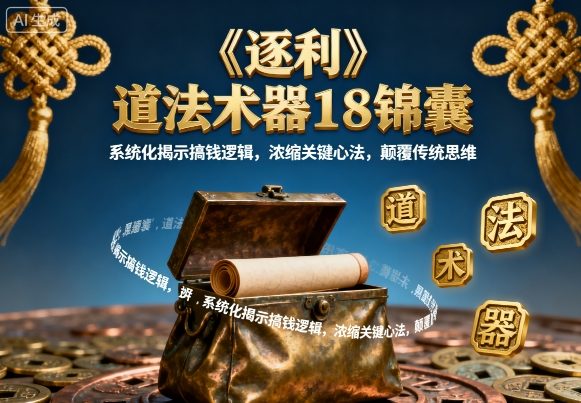 《逐利》道法术器18锦囊，系统化揭示搞钱逻辑，浓缩关键心法，颠覆传统思维网创吧-网创项目资源站-副业项目-创业项目-搞钱项目网创吧