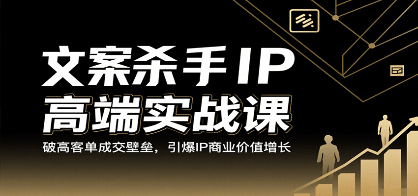 文案杀手IP高端实战课：破高客单成交壁垒，引爆IP商业价值增长网创吧-网创项目资源站-副业项目-创业项目-搞钱项目网创吧