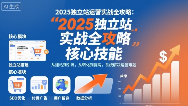 2025独立站运营实战全攻略，一站式掌握独立站运营核心技能网创吧-网创项目资源站-副业项目-创业项目-搞钱项目网创吧