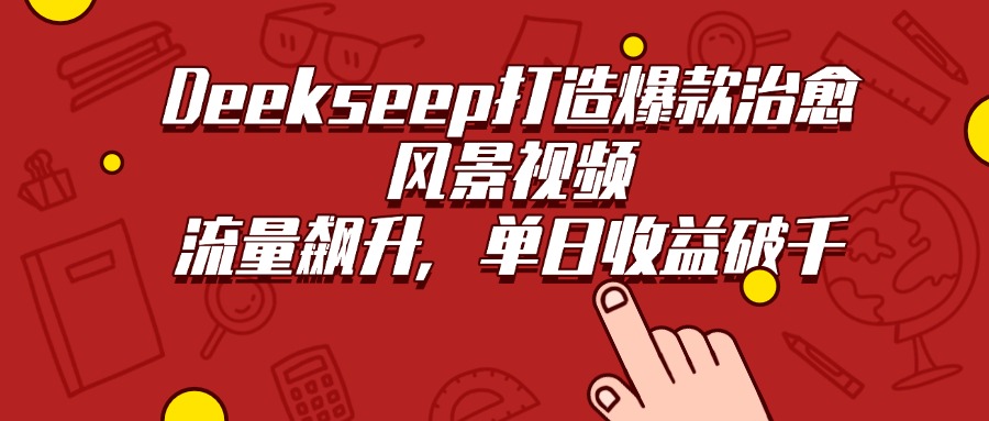 Deekseep打造爆款治愈风景视频,流量飙升,单日收益破千网创吧-网创项目资源站-副业项目-创业项目-搞钱项目网创吧