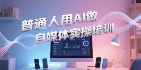 普通人用AI做自媒体实操培训，普通人一个人用ai做自媒体，视频制作、短视频引流、直播带货，轻松入门网创吧-网创项目资源站-副业项目-创业项目-搞钱项目网创吧