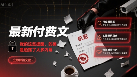 最新付费文：我的这些提醒，的确是透露了太多内幕网创吧-网创项目资源站-副业项目-创业项目-搞钱项目网创吧