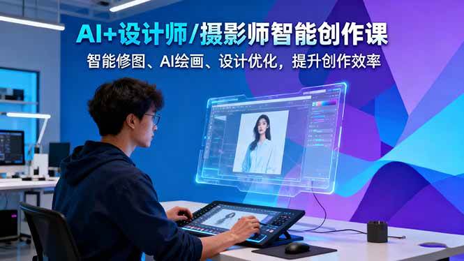 AI+设计师/摄影师智能创作课:智能修图、AI绘画、设计优化,提升创作效率网创吧-网创项目资源站-副业项目-创业项目-搞钱项目网创吧