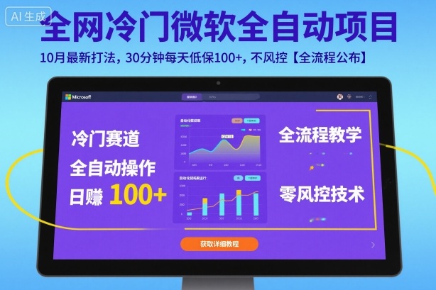 全网冷门微软全自动挂G项目,10月最新打法,30分钟每天低保100+,不风控【全流程公布】【揭秘】网创吧-网创项目资源站-副业项目-创业项目-搞钱项目网创吧