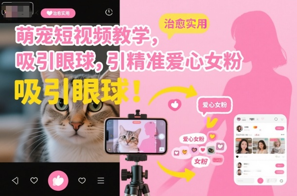 萌宠短视频教学，吸引眼球，引精准爱心女粉网创吧-网创项目资源站-副业项目-创业项目-搞钱项目网创吧