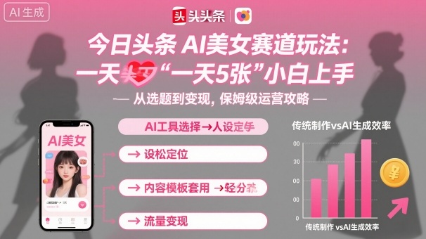 今日头条AI美女赛道玩法,一天轻松5张,小白轻松上手网创吧-网创项目资源站-副业项目-创业项目-搞钱项目网创吧