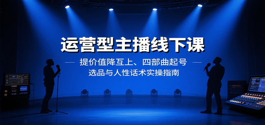 运营型主播线下课：提价值降互上、四部曲起号、选品与人性话术实操指南网创吧-网创项目资源站-副业项目-创业项目-搞钱项目网创吧