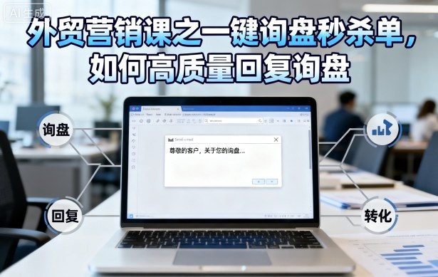 外贸营销课之一键询盘秒杀单，如何高质量回复询盘网创吧-网创项目资源站-副业项目-创业项目-搞钱项目网创吧