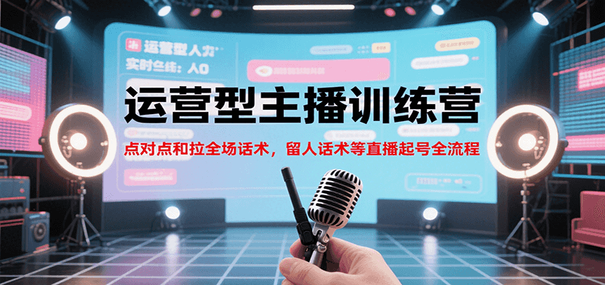 运营型主播训练营,点对点和拉全场话术,留人话术等直播起号全流程(更新7月)网创吧-网创项目资源站-副业项目-创业项目-搞钱项目网创吧