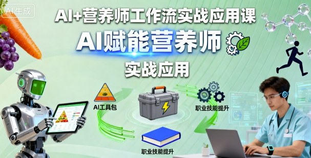 AI+营养师工作流实战应用课,AI赋能营养师网创吧-网创项目资源站-副业项目-创业项目-搞钱项目网创吧