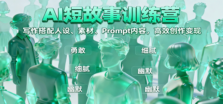 AI短故事训练营：写作搭配人设、素材、Prompt内容，高效创作变现网创吧-网创项目资源站-副业项目-创业项目-搞钱项目网创吧