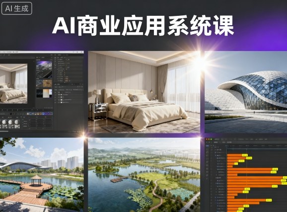 AI商业应用系统课，室内-软装-建筑-景观，智能设计+效果图+动画画实战网创吧-网创项目资源站-副业项目-创业项目-搞钱项目网创吧
