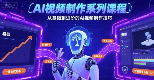AI视频制作系列课程，从基础到进阶的AI视频制作技巧全涵盖网创吧-网创项目资源站-副业项目-创业项目-搞钱项目网创吧