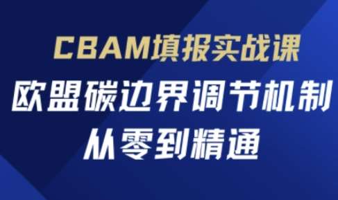 CBAM填报实战课，欧盟碳边界调节机制，从零到精通网创吧-网创项目资源站-副业项目-创业项目-搞钱项目网创吧