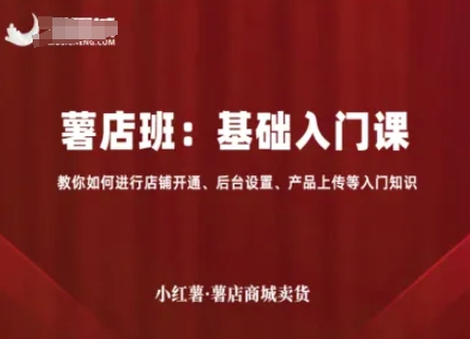 小红薯薯店商城卖货,基础入门课,教你如何进行店铺开通、后台设置、产品上传等入门知识网创吧-网创项目资源站-副业项目-创业项目-搞钱项目网创吧