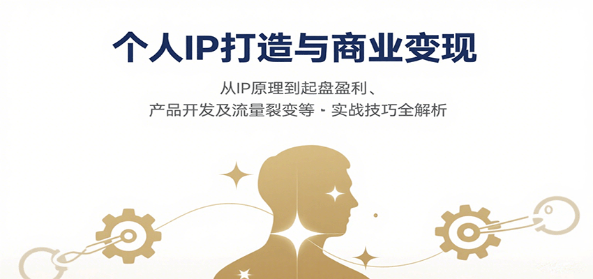 个人IP打造与商业变现,从IP原理到起盘盈利、产品开发及流量裂变等实战技巧全解析网创吧-网创项目资源站-副业项目-创业项目-搞钱项目网创吧