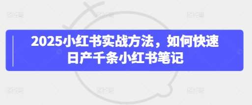 2025小红书实战方法，如何快速日产千条小红书笔记网创吧-网创项目资源站-副业项目-创业项目-搞钱项目网创吧