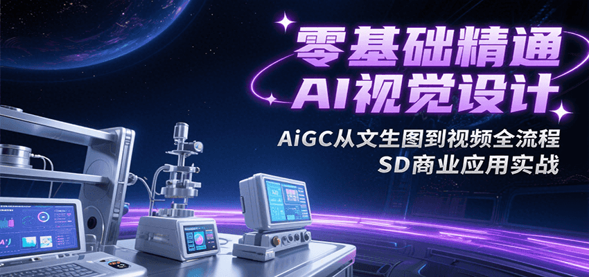 零基础精通AI视觉设计，AiGC从文生图到视频全流程，SD商业应用实战网创吧-网创项目资源站-副业项目-创业项目-搞钱项目网创吧