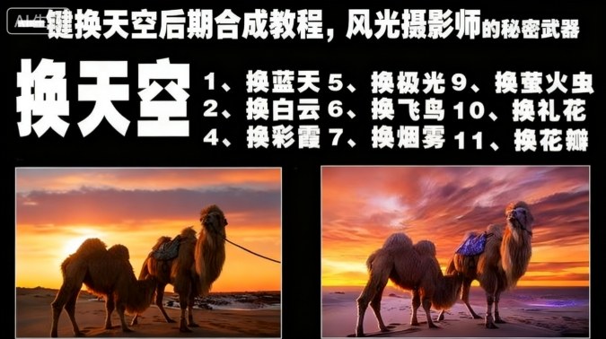 一键换天空后期合成教程，风光摄影师的秘密武器网创吧-网创项目资源站-副业项目-创业项目-搞钱项目网创吧