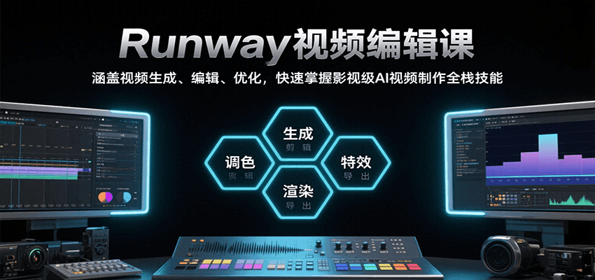 Runway视频编辑课，涵盖视频生成、编辑、优化，快速掌握影视级AI视频制作全栈技能网创吧-网创项目资源站-副业项目-创业项目-搞钱项目网创吧