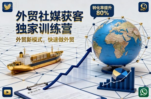 外贸社媒获客独家训练营,外贸新模式,快速做外贸网创吧-网创项目资源站-副业项目-创业项目-搞钱项目网创吧