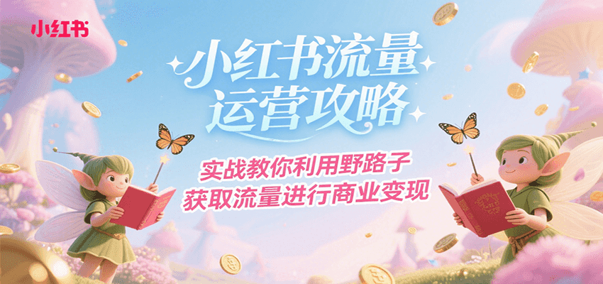 小红书流量运营攻略，实战教你利用野路子获取流量进行商业变现网创吧-网创项目资源站-副业项目-创业项目-搞钱项目网创吧