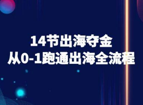 14节出海夺金从0-1跑通出海全流程-跨境电商教程网创吧-网创项目资源站-副业项目-创业项目-搞钱项目网创吧