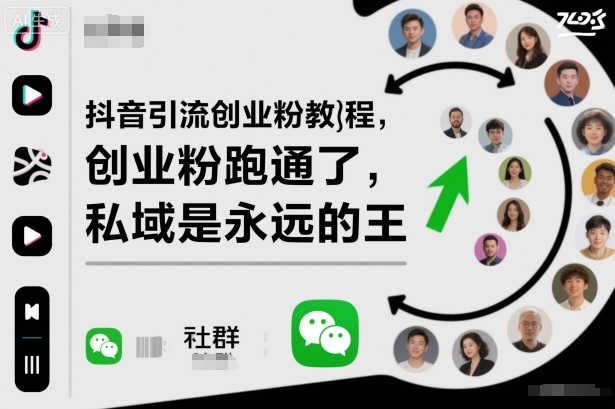 抖音引流创业粉教程,创业粉终于跑通了,私域是永远的王网创吧-网创项目资源站-副业项目-创业项目-搞钱项目网创吧
