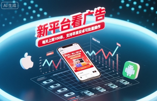 新平台看广告,养好机一条0.3到5米,每天上限100条,支持苹果安卓可批量操作网创吧-网创项目资源站-副业项目-创业项目-搞钱项目网创吧