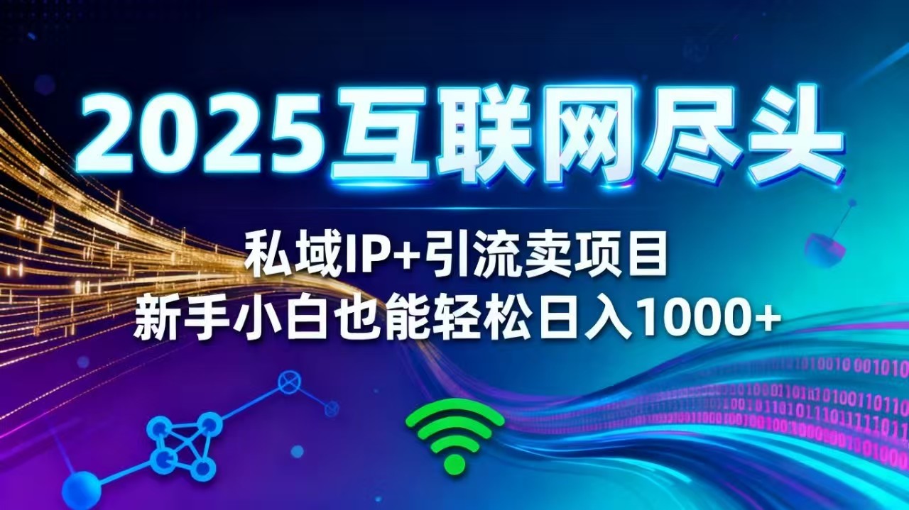 （16485期）2025网创尽头王炸项目！私域 IP + 精准引流，新手小白在家躺赚日入 1000+网创吧-网创项目资源站-副业项目-创业项目-搞钱项目网创吧