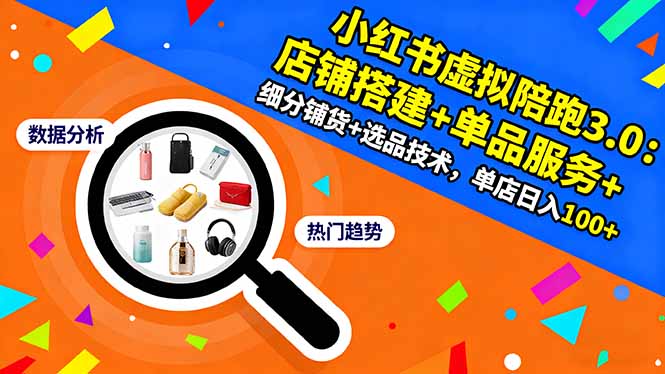 (16451期)小红书虚拟陪跑3.0:店铺搭建+单品服务+细分铺货+选品技术,单店日入100+网创吧-网创项目资源站-副业项目-创业项目-搞钱项目网创吧