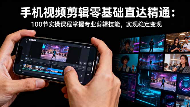 （16466期）手机视频剪辑零基础直达精通：100节实操课程掌握专业剪辑技能，实现稳...网创吧-网创项目资源站-副业项目-创业项目-搞钱项目网创吧