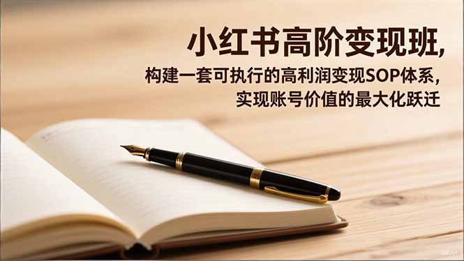 （16633期）小红书高阶变现班，构建一套可执行的高利润变现SOP体系，实现账号价值的最大化跃迁网创吧-网创项目资源站-副业项目-创业项目-搞钱项目网创吧