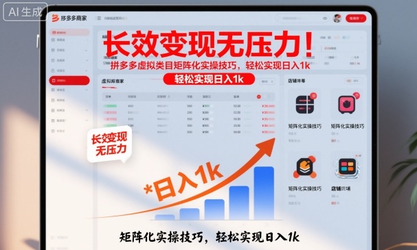 长效变现无压力!拼多多虚拟类目矩阵化实操技巧,轻松实现日入1k【揭秘】网创吧-网创项目资源站-副业项目-创业项目-搞钱项目网创吧